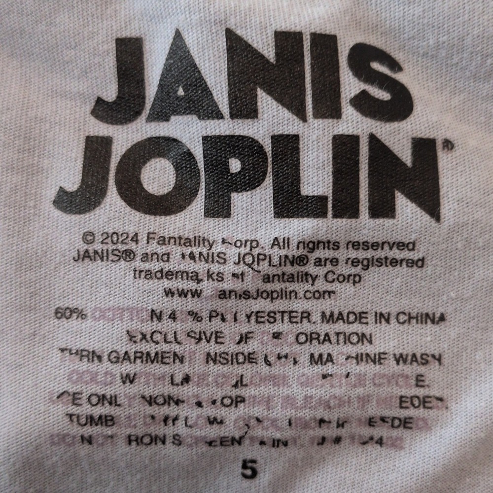 Janis Joplin Graphic Top Women 5X Light Blue Art Nouveau Boston 1969 Rock Tee - Picture 10 of 12